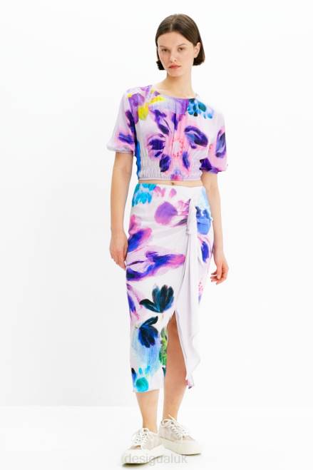 M. Christian Lacroix handkerchief slit midi skirt Desigual Women 2ZPR726 Clothing