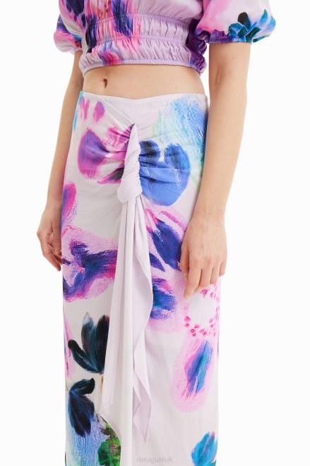 M. Christian Lacroix handkerchief slit midi skirt Desigual Women 2ZPR726 Clothing