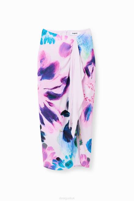 M. Christian Lacroix handkerchief slit midi skirt Desigual Women 2ZPR726 Clothing