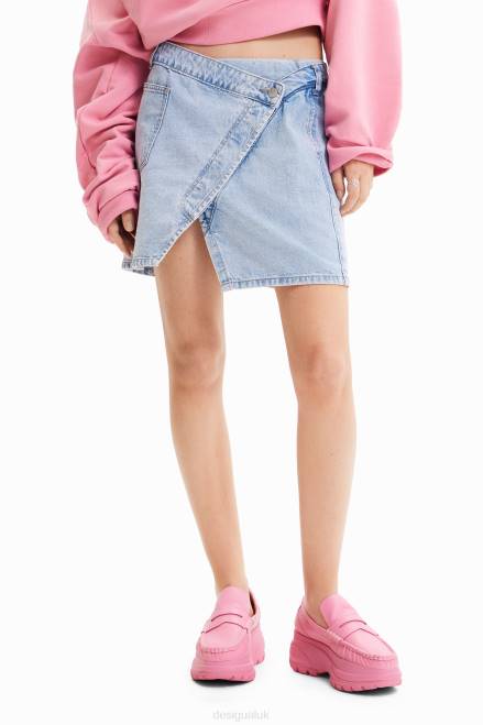Maitrepierre wrap denim mini skirt Desigual Women 2ZPR362 Clothing