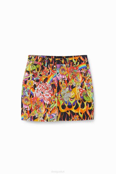 Rainbow short skirt Desigual Women 2ZPR1118 Clothing