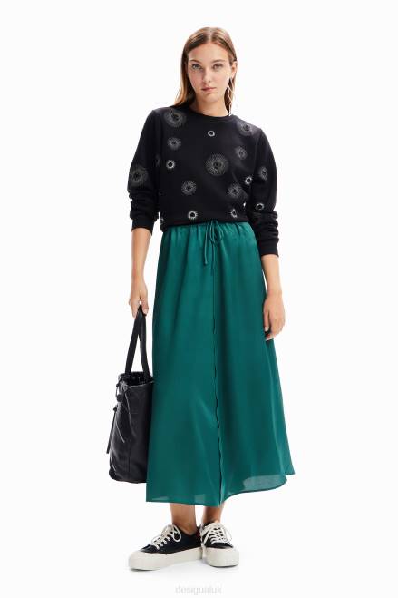 Satin midi skirt Desigual Women 2ZPR268 Clothing