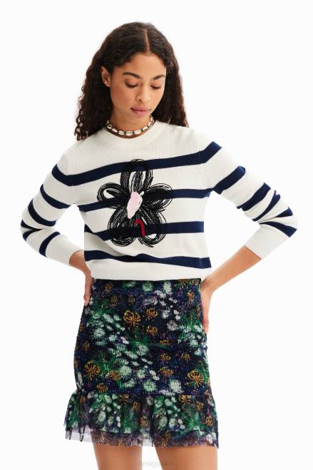 Slim floral mini skirt Desigual Women 2ZPR672 Clothing