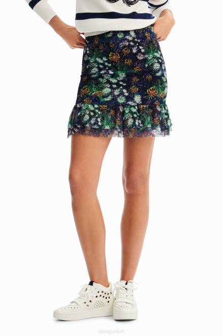 Slim floral mini skirt Desigual Women 2ZPR672 Clothing