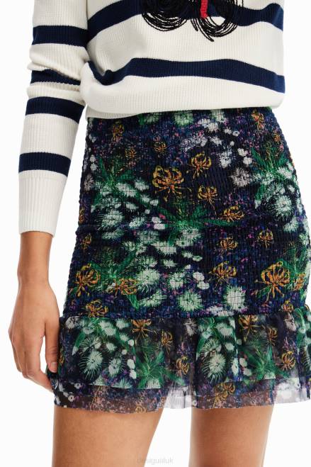 Slim floral mini skirt Desigual Women 2ZPR672 Clothing