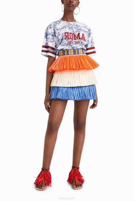 Stella Jean fringed mini skirt Desigual Women 2ZPR613 Clothing