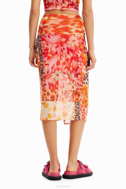 Tulle patchwork midi skirt Desigual Women 2ZPR479 Clothing