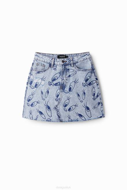 Tweety denim mini skirt Desigual Women 2ZPR468 Clothing