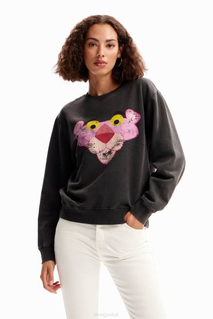 Distressed Pink Panther sweatshirt Desigual Women 2ZPR481 Clothing