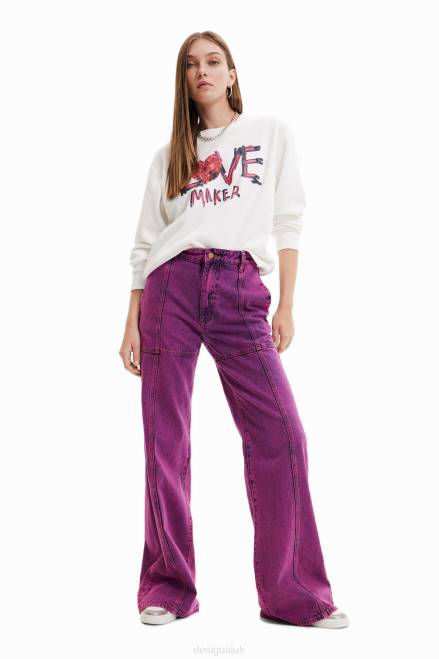 Embroidered message sweatshirt Desigual Women 2ZPR631 Clothing