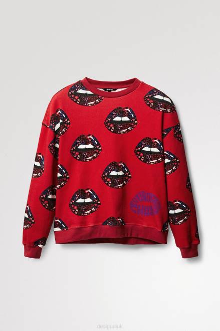 Plush lips sweatshirt Desigual Women 2ZPR1120 Clothing