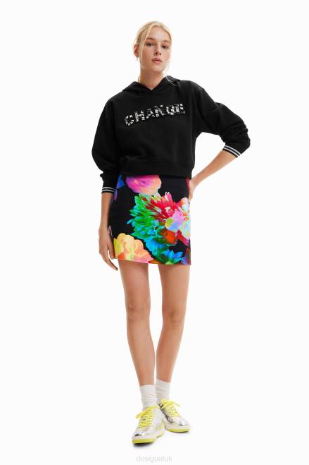 Short ''Change'' patch hoodie Desigual Women 2ZPR568 Clothing