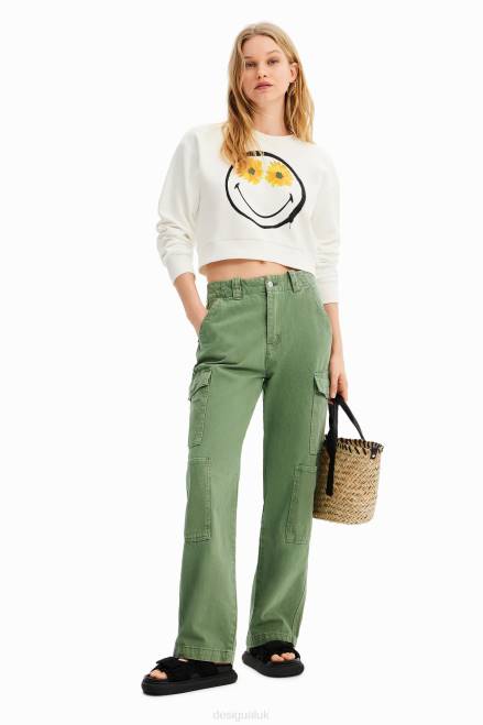 Short Smiley sweatshirt Desigual Women 2ZPR525 Clothing