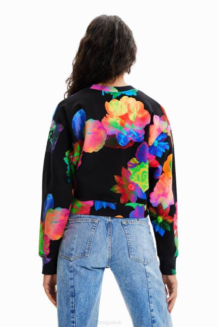 Short floral hand sweatshirt Desigual Women 2ZPR651 Clothing
