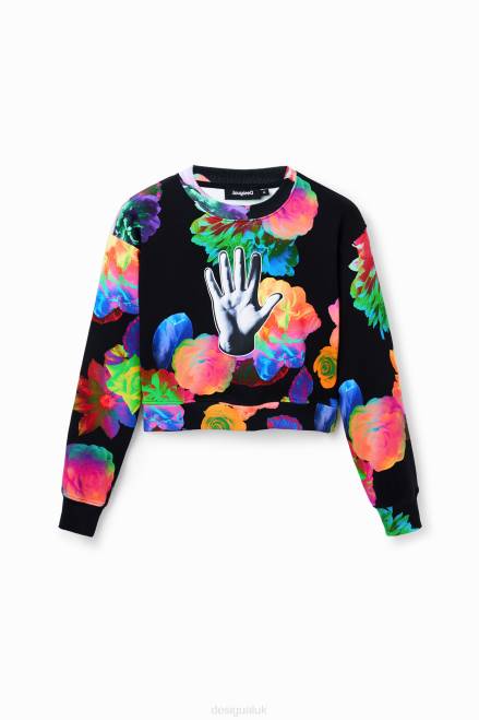 Short floral hand sweatshirt Desigual Women 2ZPR651 Clothing