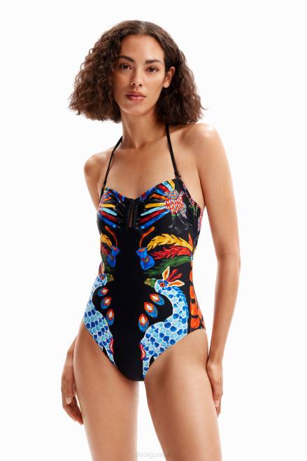 Stella Jean bandeau swimsuit Desigual Women 2ZPR942 Clothing