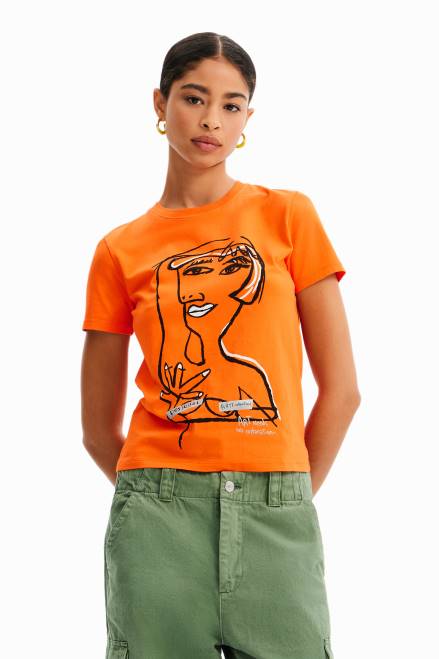 Arty face T-shirt Desigual Women 2ZPR1015 Clothing