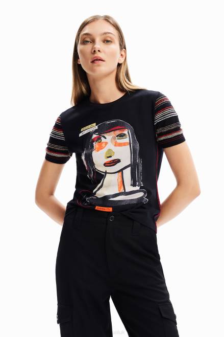 Arty face T-shirt Desigual Women 2ZPR39 Clothing