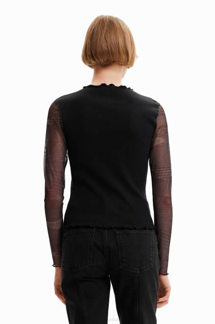 Combination heart cut-out T-shirt Desigual Women 2ZPR369 Clothing