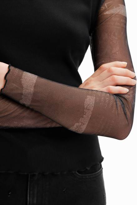 Combination heart cut-out T-shirt Desigual Women 2ZPR369 Clothing