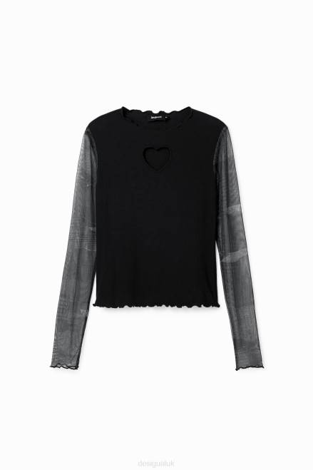 Combination heart cut-out T-shirt Desigual Women 2ZPR369 Clothing