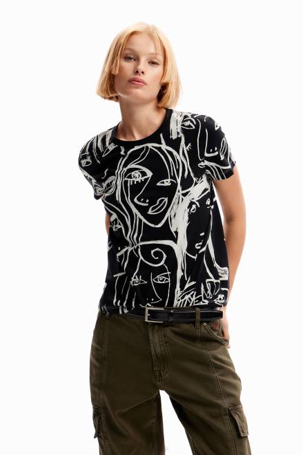 Contrasting face T-shirt Desigual Women 2ZPR130 Clothing