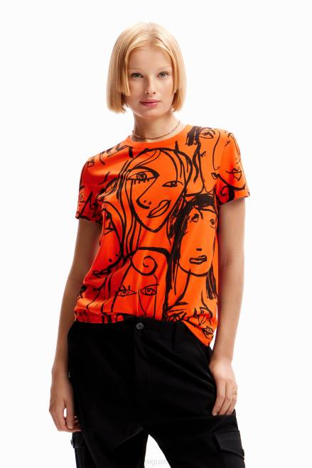 Contrasting face T-shirt Desigual Women 2ZPR978 Clothing