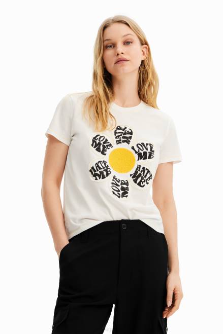 Daisy patch T-shirt Desigual Women 2ZPR493 Clothing