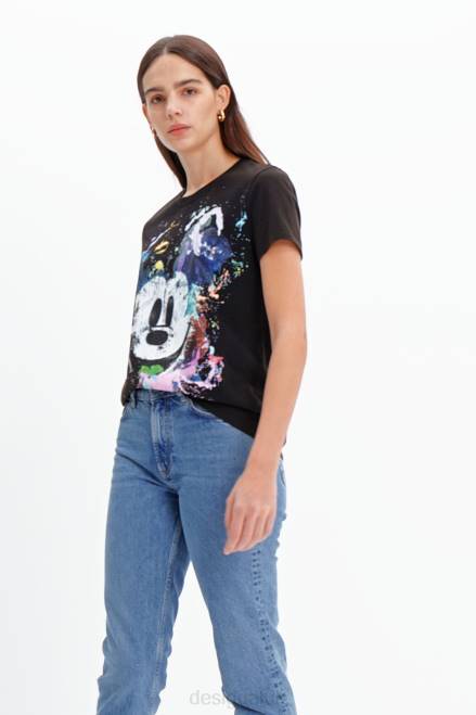 Disney\'s Mickey Mouse arty T-shirt Desigual Women 2ZPR877 Clothing