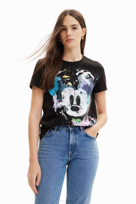 Disney\'s Mickey Mouse arty T-shirt Desigual Women 2ZPR877 Clothing