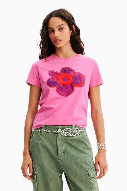 Flower illustration T-shirt Desigual Women 2ZPR8 Clothing