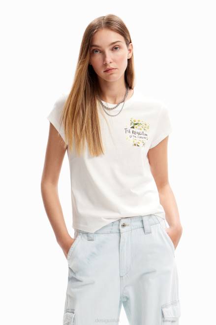 Flower message T-shirt Desigual Women 2ZPR21 Clothing