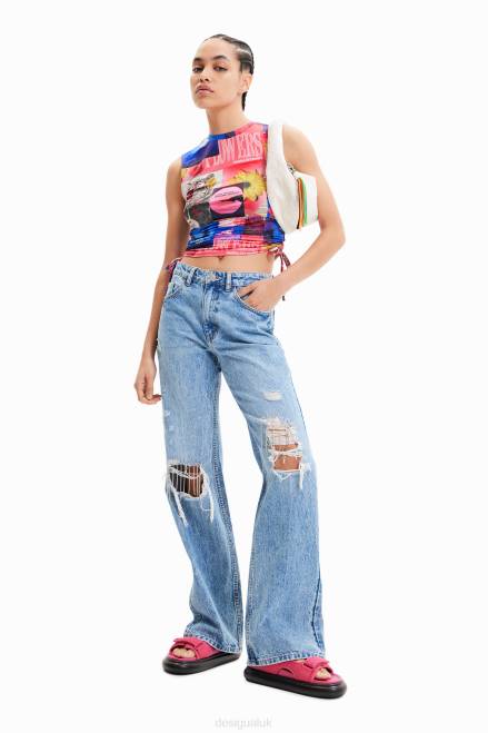 Gathered collage T-shirt Desigual Women 2ZPR578 Clothing