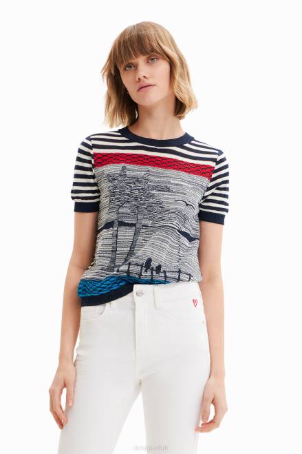 Knit sailor T-shirt Desigual Women 2ZPR1001 Clothing
