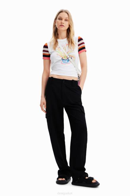 Knit striped T-shirt Desigual Women 2ZPR389 Clothing