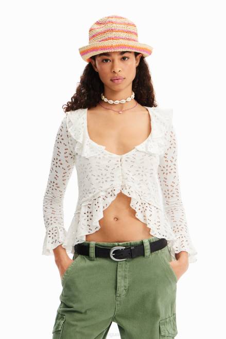 Long-sleeve ruffle blouse Desigual Women 2ZPR372 Clothing
