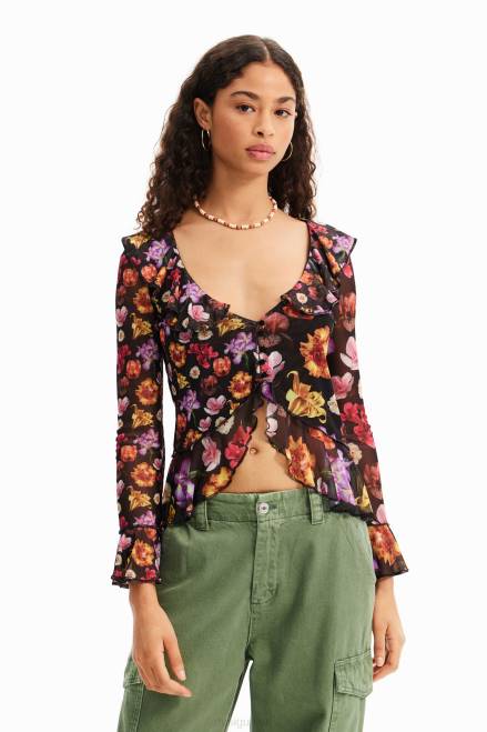 M. Christian Lacroix ruffle blouse Desigual Women 2ZPR782 Clothing