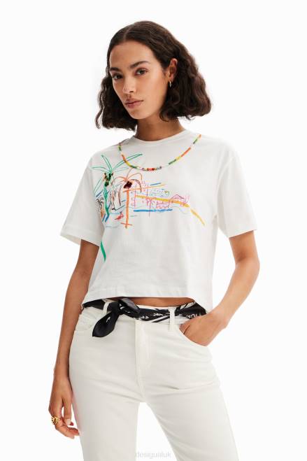 Necklace illustration T-shirt Desigual Women 2ZPR606 Clothing