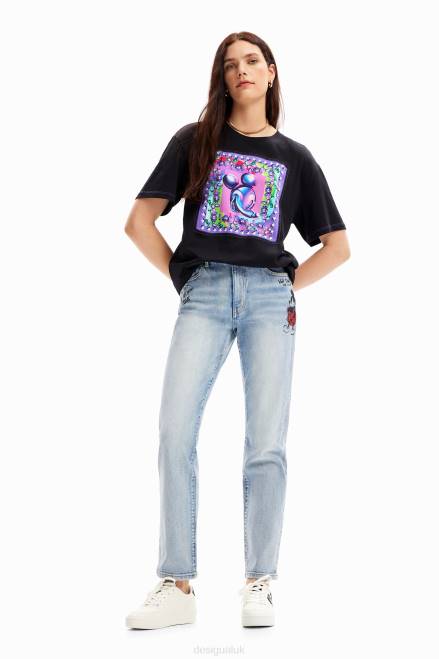 Oversize Mickey Mouse T-shirt Desigual Women 2ZPR79 Clothing