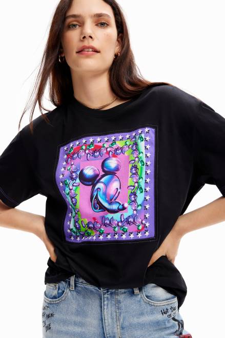 Oversize Mickey Mouse T-shirt Desigual Women 2ZPR79 Clothing