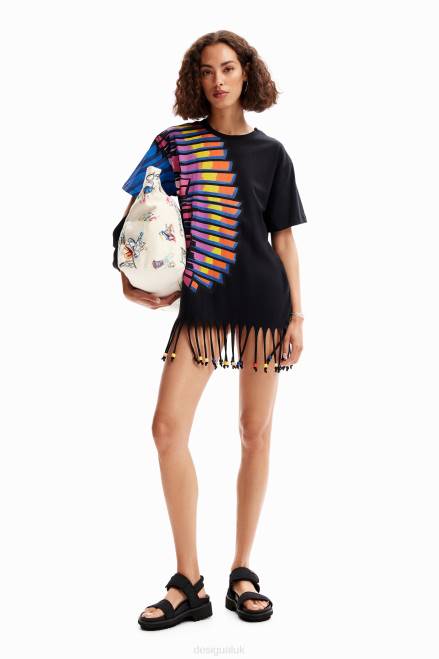 Oversize beaded tropical T-shirt Desigual Women 2ZPR908 Clothing