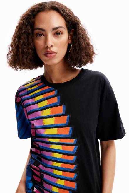 Oversize beaded tropical T-shirt Desigual Women 2ZPR908 Clothing