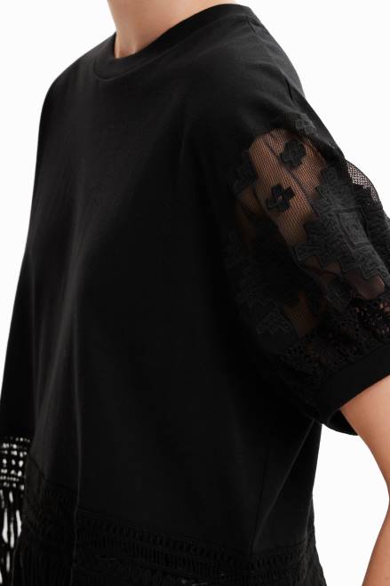 Oversize fringed T-shirt Desigual Women 2ZPR385 Clothing