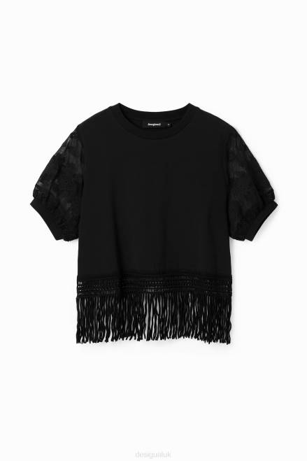 Oversize fringed T-shirt Desigual Women 2ZPR385 Clothing