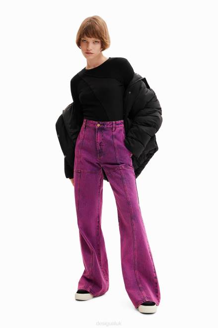 Ribbed patchwork T-shirt Desigual Women 2ZPR145 Clothing