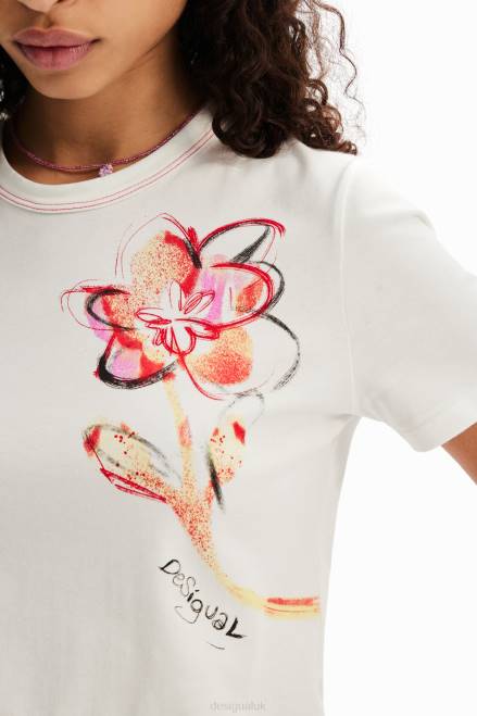 Short-sleeve flower T-shirt Desigual Women 2ZPR1168 Clothing