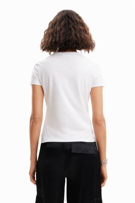 Short-sleeve rhinestone T-shirt Desigual Women 2ZPR803 Clothing