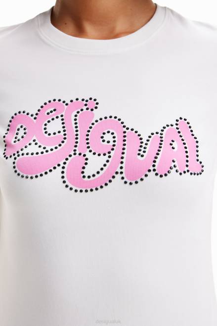 Short-sleeve rhinestone T-shirt Desigual Women 2ZPR803 Clothing
