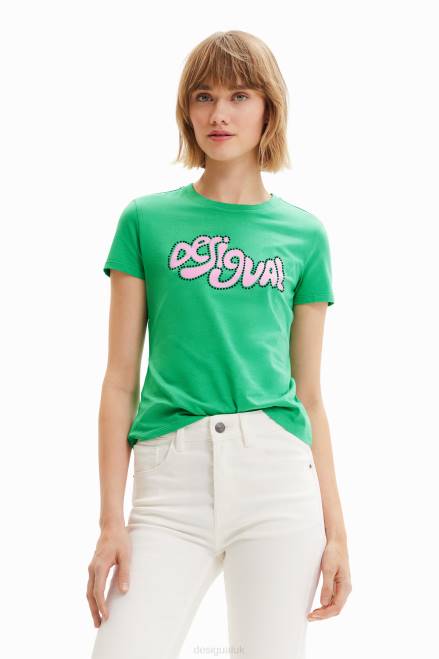 Short-sleeve rhinestone T-shirt Desigual Women 2ZPR808 Clothing