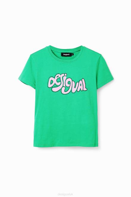Short-sleeve rhinestone T-shirt Desigual Women 2ZPR808 Clothing